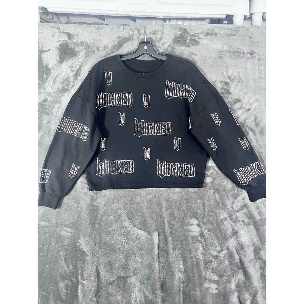 Wicked Movie Women's Size Small (4-6) Cropped Sweatshirt Rhinestones Sparkle